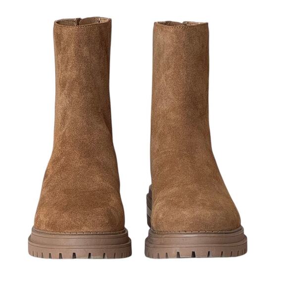 Chelsea Boot Calvin Klein 'Greg' Suede Size 9M Cognac Brown Lug sole tall - Picture 7 of 10